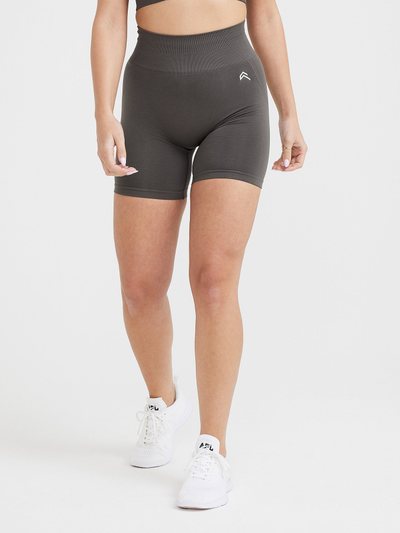 Oneractive EffortlessLift™ Seamless Shorts with White Logo | Deep Taupe