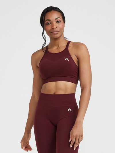 Oneractive EffortlessLift™ Seamless High Neck Bralette with White Logo | Rosewood