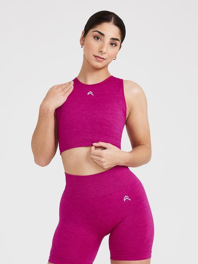 Oneractive Classic Seamless 2.0 Crop Top | Fuchsia Marl