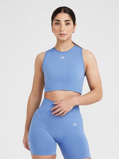 Oneractive Classic Seamless 2.0 Crop Top | Light Denim Marl