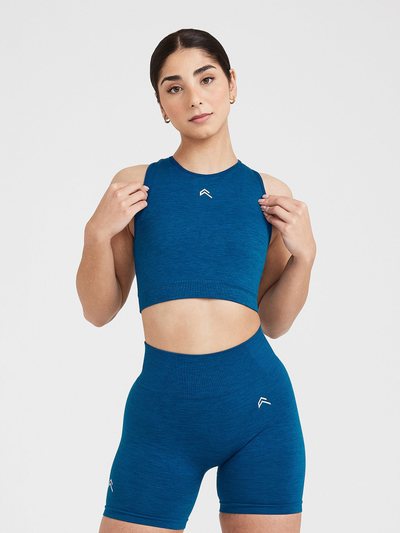 Oneractive Classic Seamless 2.0 Crop Top | Petrol Blue Marl
