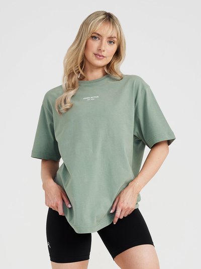Oneractive Graphic Oversized Short Sleeve Tee | Washed Sage
