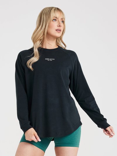Oneractive Graphic Oversized Long Sleeve Tee | Washed Black