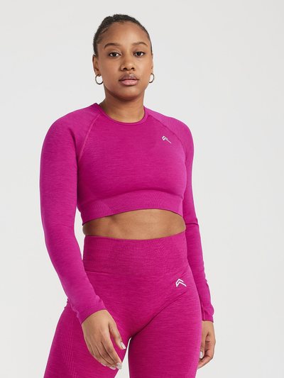 Oneractive Classic Seamless 2.0 Long Sleeve Crop Top | Fuchsia Marl