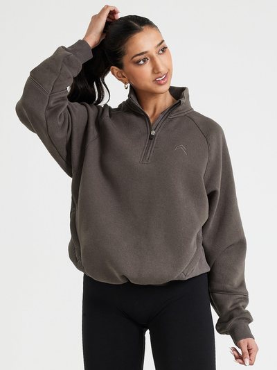 Oneractive Classic Lounge 1/2 Zip Sweatshirt | Deep Taupe