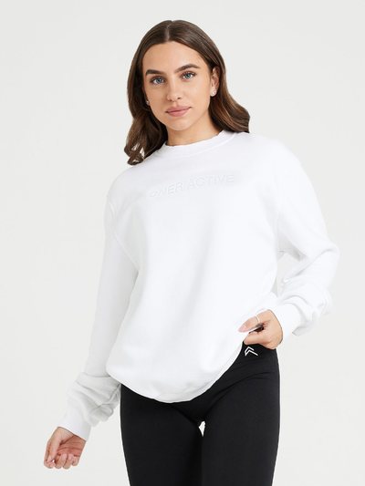 Oneractive Classic Lounge Oversized Crew Neck | White