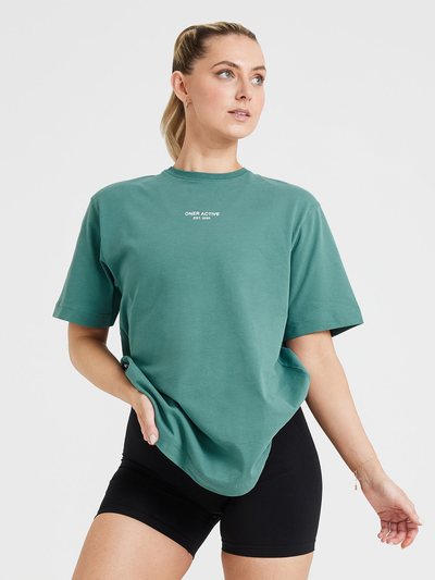 Oneractive Graphic Oversized Short Sleeve Tee | Washed Mineral Green