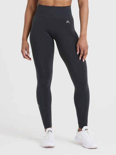 Oneractive EffortlessLift™ Seamless Leggings with White Logo | Coal
