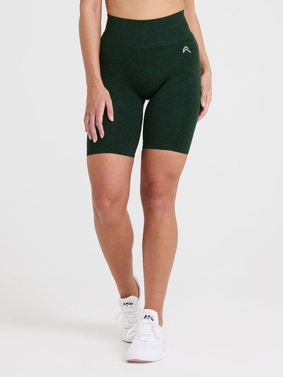 Oneractive EffortlessLift™ Seamless Cycling Shorts with White Logo | Evergreen