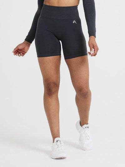 Oneractive EffortlessLift™ Seamless Shorts with White Logo | Coal