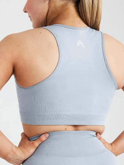 Oneractive Classic Seamless 2.0 Crop Top | Smoke Grey Marl