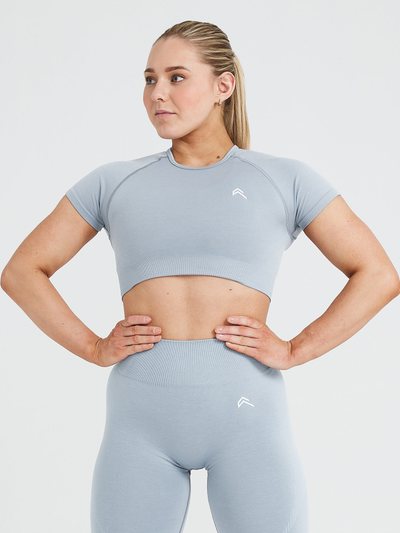 Oneractive Classic Seamless 2.0 Short Sleeve Crop Top | Smoke Grey Marl