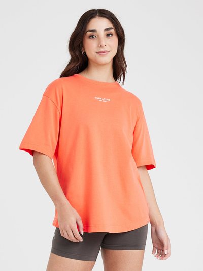 Oneractive Graphic Oversized Short Sleeve Tee | Washed Peach Blossom