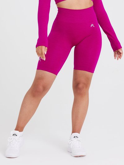 Oneractive EffortlessLift™ Seamless Cycling Shorts with White Logo | Fuchsia