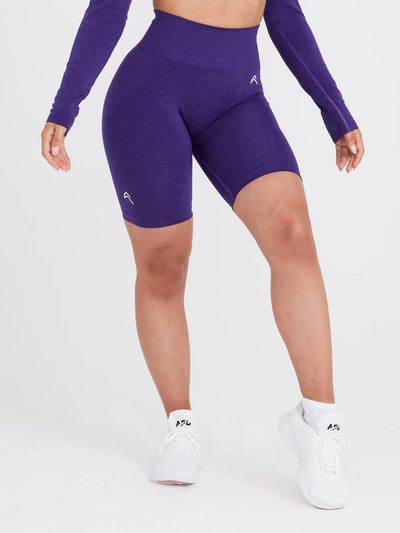Oneractive EffortlessLift™ Seamless Cycling Shorts with White Logo | Amethyst