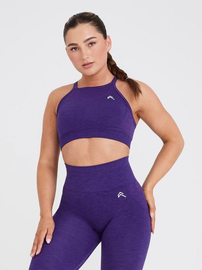 Oneractive EffortlessLift™ Seamless High Neck Bralette with White Logo | Amethyst