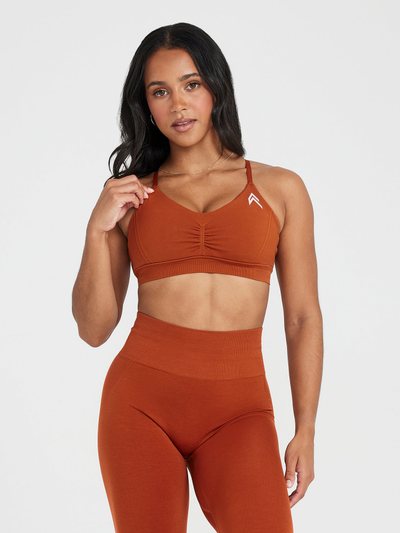 Oneractive EffortlessLift™ Micro Bralette with White Logo | Warm Copper