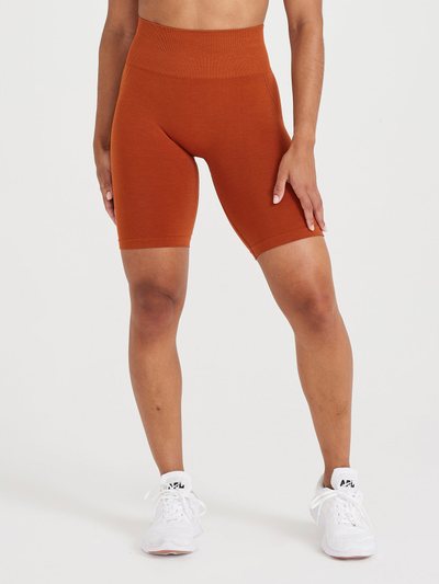 Oneractive EffortlessLift™ Seamless Cycling Shorts with White Logo | Warm Copper