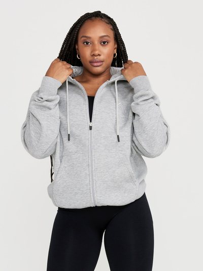 Oneractive Classic Lounge Oversized Zip Through Hoodie | Silver Grey Marl