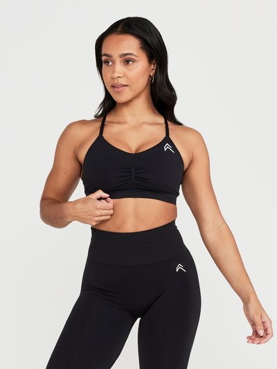 Oneractive EffortlessLift™ Micro Bralette with White Logo | Black