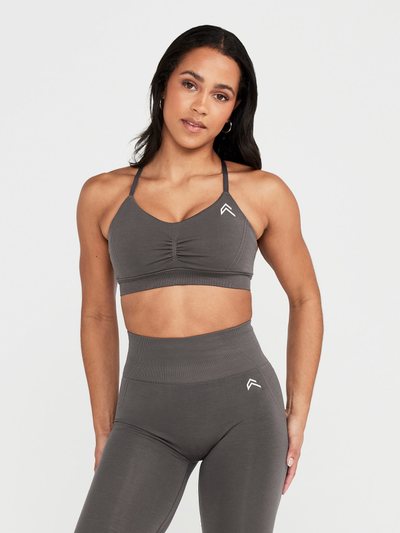 Oneractive EffortlessLift™ Micro Bralette with White Logo | Deep Taupe
