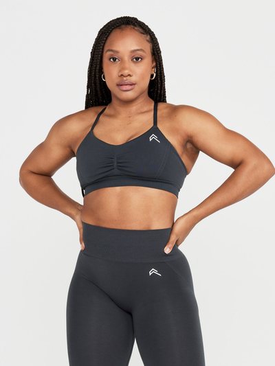 Oneractive EffortlessLift™ Micro Bralette with White Logo | Coal