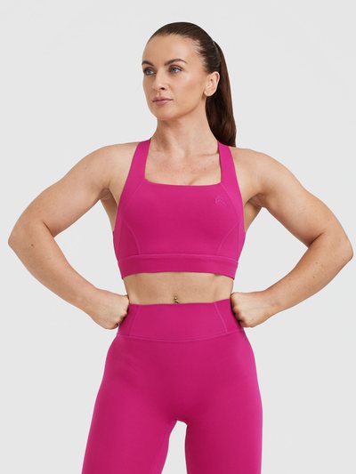 Oneractive Timeless Wide Strap Sports Bra | Fuchsia