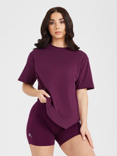 Oneractive Classic Mirror Graphic Oversized T-Shirt | Washed Ripe Fig
