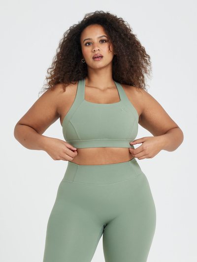 Oneractive Timeless Wide Strap Sports Bra | Sage