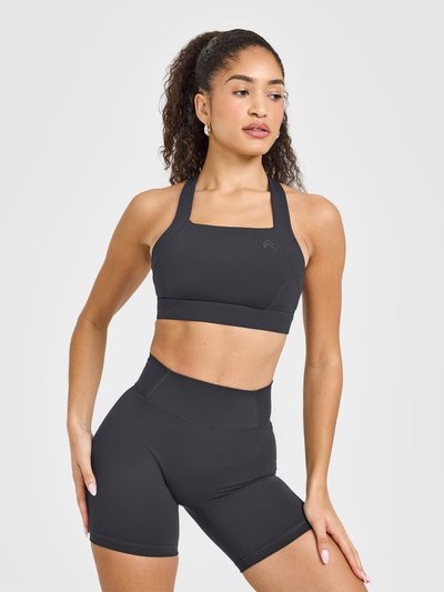 Oneractive Timeless Wide Strap Sports Bra | Coal
