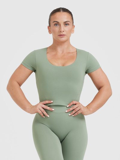 Oneractive Timeless Crop Short Sleeve Tee | Sage