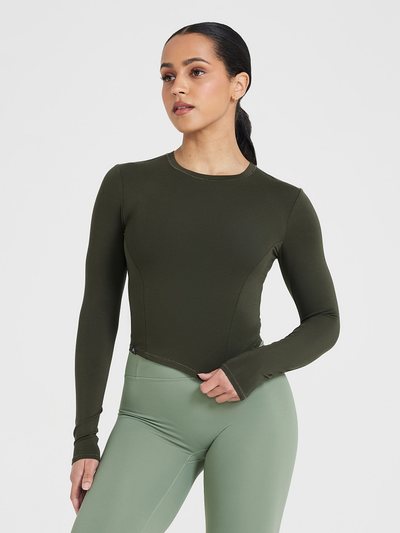 Oneractive Mellow™ Soft Mid Long Sleeve Top | Khaki