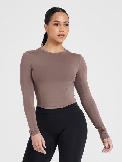Oneractive Mellow™ Soft Mid Long Sleeve Top | Cool Brown
