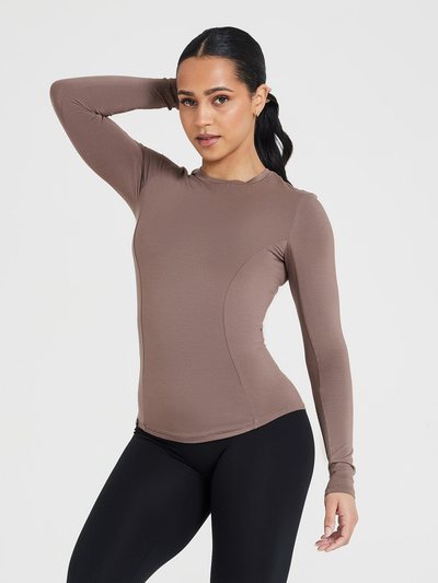 Oneractive Mellow™ Soft Long Sleeve Top | Cool Brown