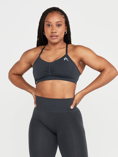 Oneractive EffortlessLift™ Micro Bralette with White Logo | Coal