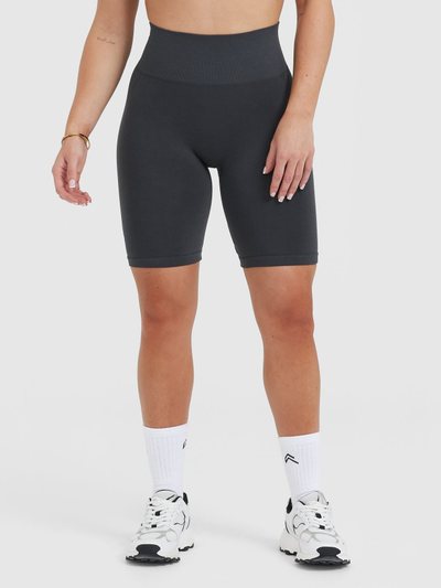 Oneractive EffortlessLift™ Seamless Cycling Shorts with White Logo | Coal
