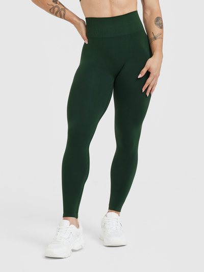 Oneractive EffortlessLift™ Seamless Leggings with White Logo | Evergreen