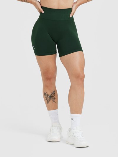 Oneractive EffortlessLift™ Seamless Shorts with White Logo | Evergreen