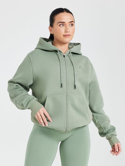 Oneractive Classic Lounge Oversized Zip Through Hoodie | Sage