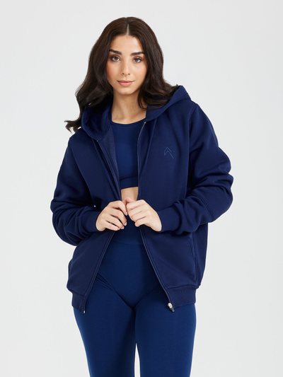 Oneractive Classic Lounge Oversized Zip Through Hoodie | Midnight