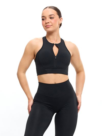 Buffbunny Colorado Zip Sports Bra - Onyx Black