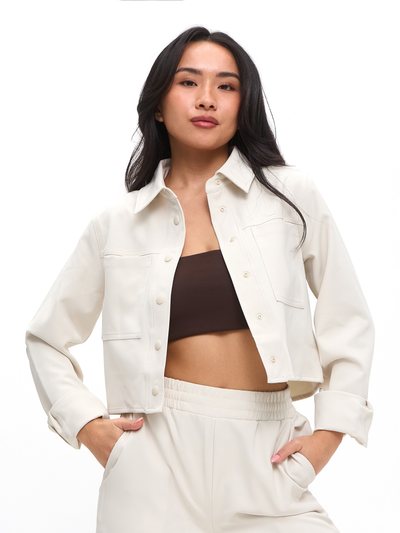 Buffbunny Snap Crop Jacket - Bone
