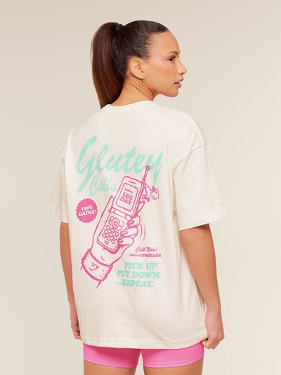 Gymshark Gymshark Glutey Calls Graphic T-Shirt - Soft White