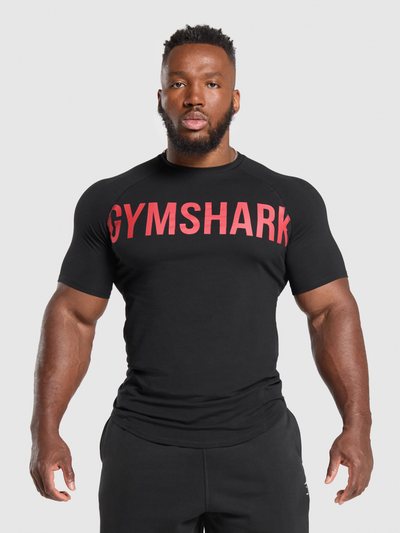 Gymshark Gymshark Prime T-Shirt - Black/Vivid Red