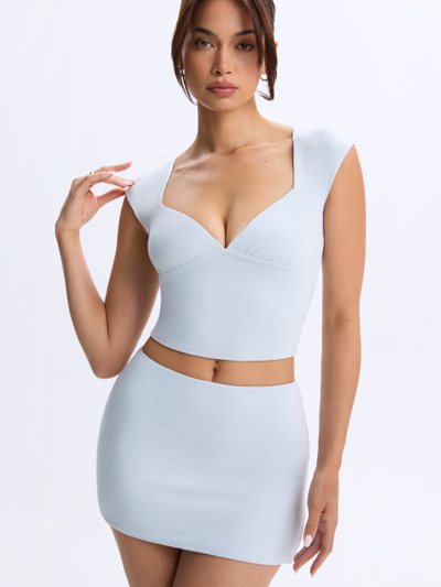 Ohpolly Modal Mid-Rise Micro Mini Skirt in Dusty Blue