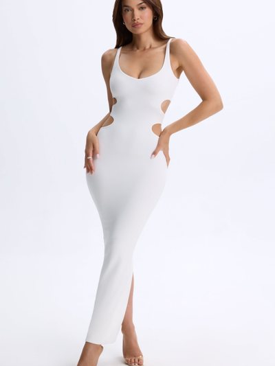 Ohpolly Modal Plunge Cut-Out Maxi Dress in White