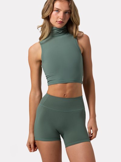 Ohpolly Soft Active Turtleneck Tank Top in Khaki