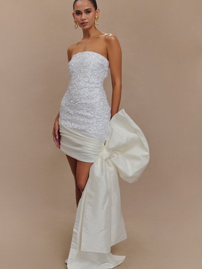 Meshki Franka Strapless Bow Mini Dress - White