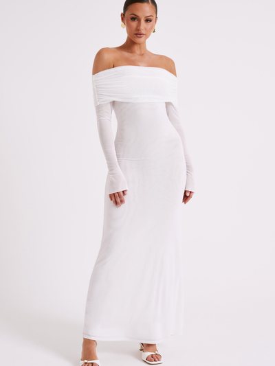 Meshki Josie Off Shoulder Mesh Maxi Dress - Ivory