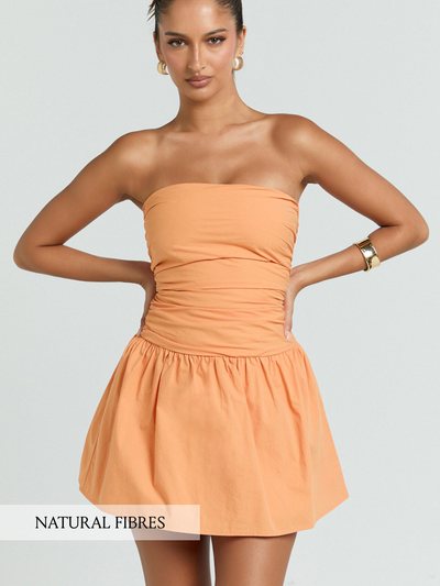 Showpo Donatella Mini Dress - Strapless Drop Waist Dress in Sherbet
